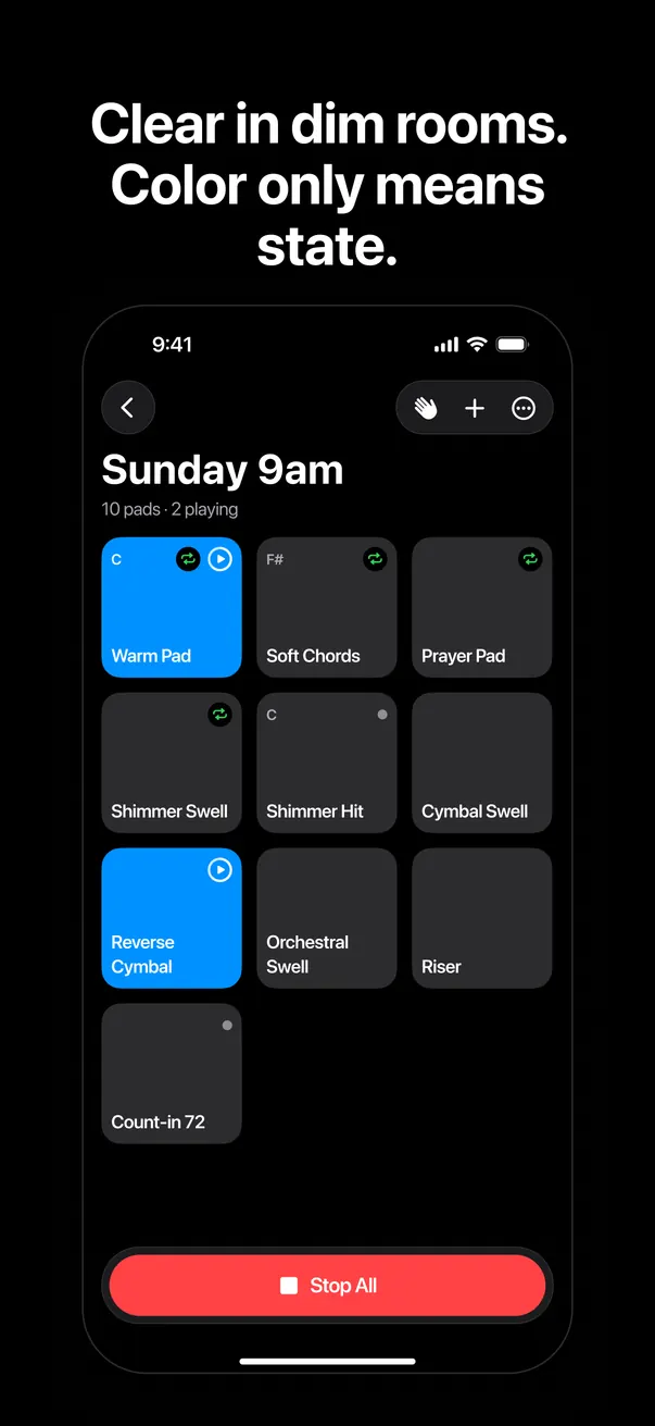 The board on iPhone in dark mode.